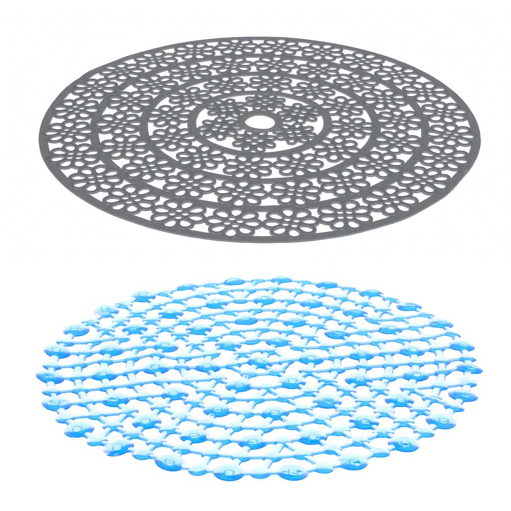 VETTA Коврик в раковину противоскользящий, ПВХ, d29см, "Паутинка", 2 диз., 4 цвета - #2