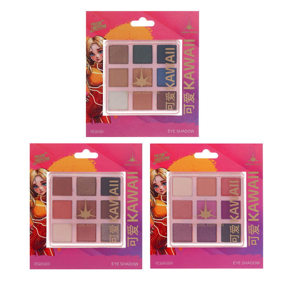 BY Русские Супергерои Заря Каваи Палетка теней 9 тонов, 9 гр, 3 вида - #7