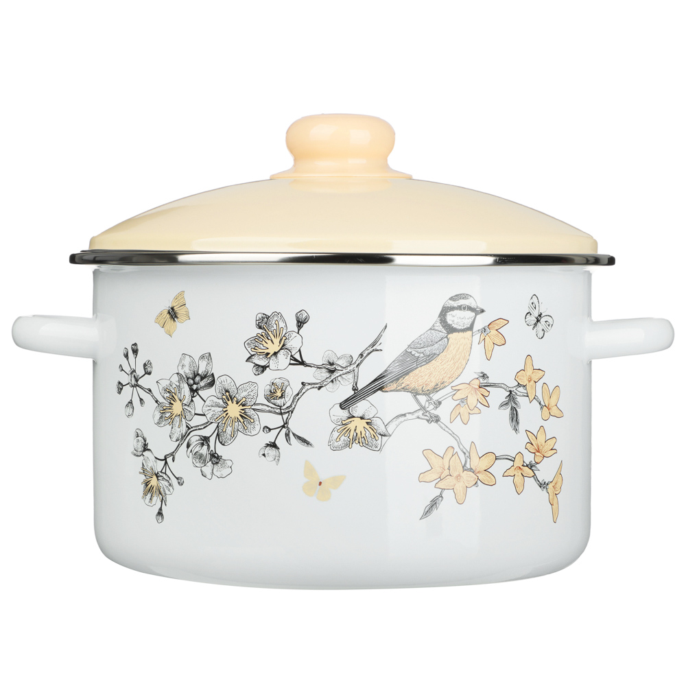 Люмен Кастрюля эмалированная 4л, индукция - #1