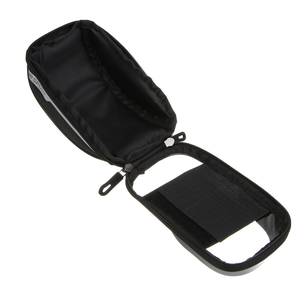 Велосумка на руль, тм BY SPORT, с экраном под телефон, черная - #4