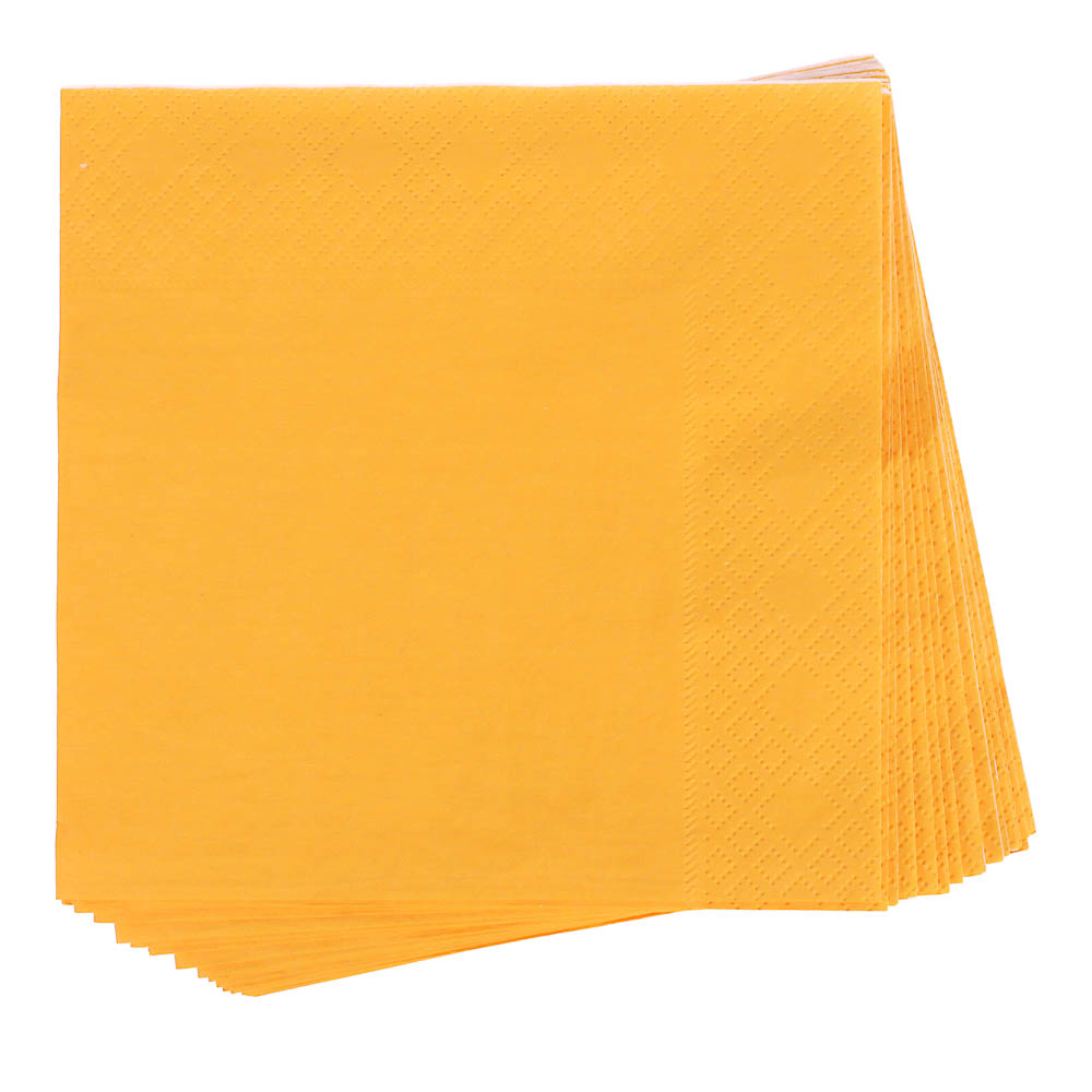 Салфетки бумажные Лилия Желтый/Розовый, 33х33см, 2 слоя, 20л - #5