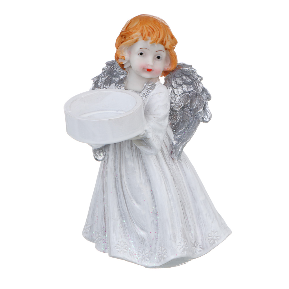 СНОУ БУМ Фигурка "Ангел" с подсвечником, 8-9x8x15см, полистоун, 2 дизайна - #2