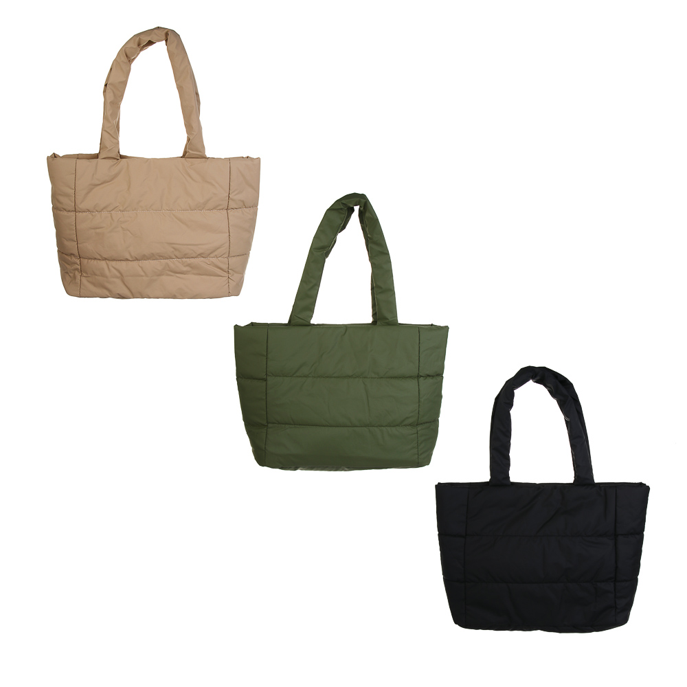 ЮL Пафф Сумка шоппер повседневная стеганая, 40x28x13 см, полиэстер, 2-3 цвета - #1