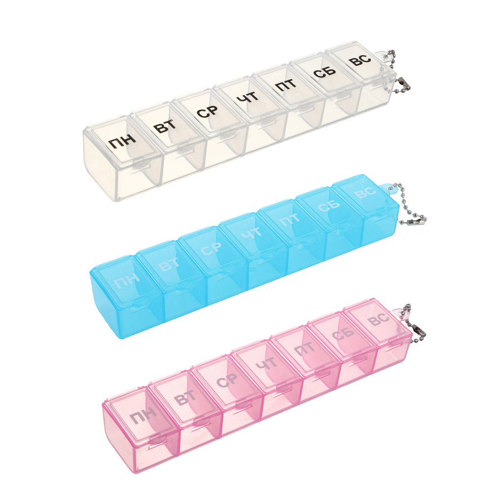 Контейнер для мелочей, 7 отсеков, пластик, 15х3,3см, "Ежедневный", 3 цвета - #1