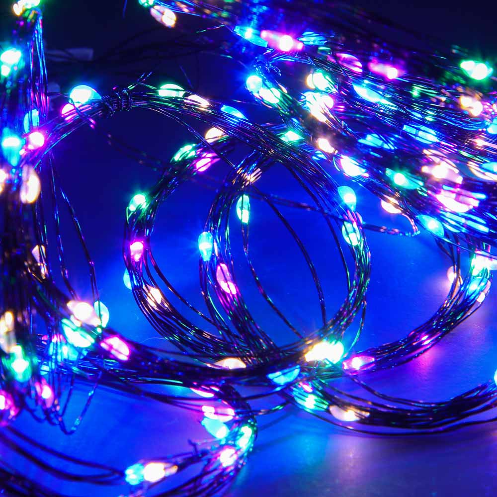 СНОУ БУМ Гирлянда эл. занавес нить росы 2х2м, 200 LED, 10 нитей, мульти, 8 режимов, 220В - #7