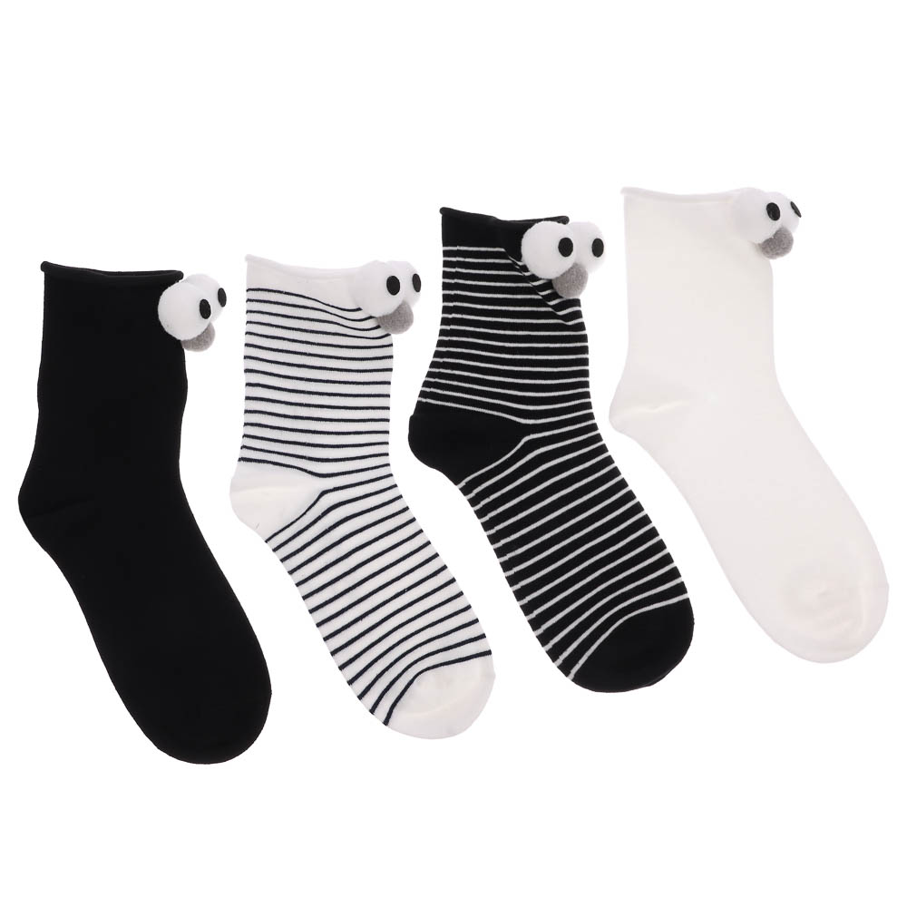 Носки женские с декором, тм GALANTE, р. 23-25, 80% хлопок, 20% полиэстер, разноцветные - #7