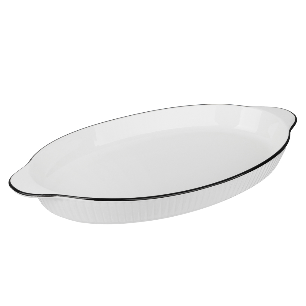 MILLIMI Соло Форма для запекания и сервировки овальная, 700мл, 36,5х21,5х3,5см, фарфор - #2