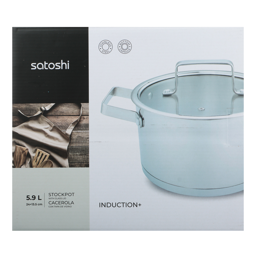 SATOSHI Шато Кастрюля 24х13,5см. 5,9л. со стекл. крышкой, индукция - #10