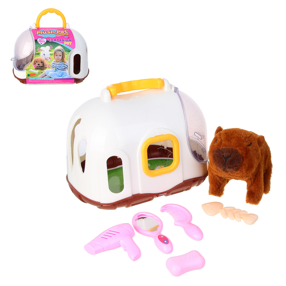 ИГРОЛЕНД Питомец интерактивный в переноске, 2хАА, ABS, полиэстер, 17,5х24х22 см - #1