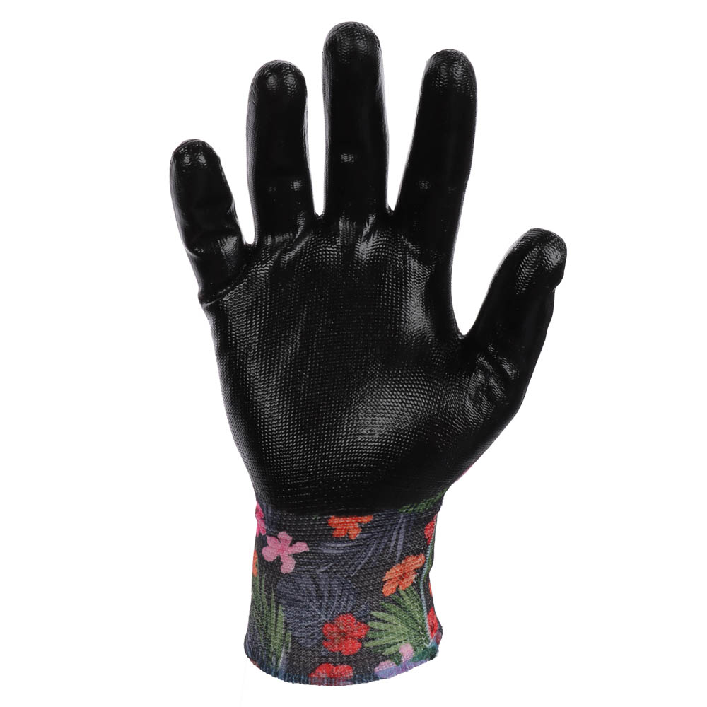 INBLOOM Перчатки садовые с нитриловым полуобливом, полиэстер, 9 размер, 23см, 31г, цветные - #3