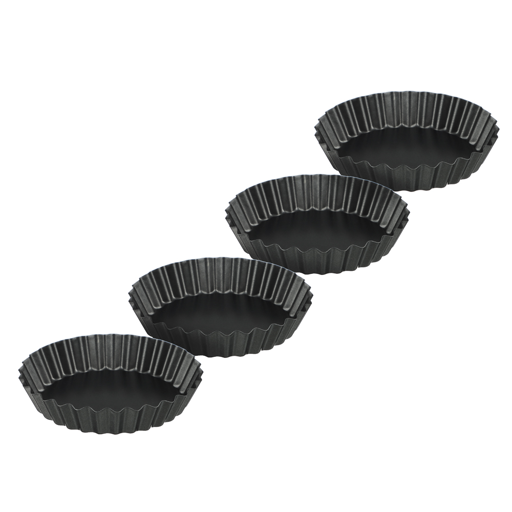 VETTA Набор форм для выпечки 4 шт "Тарталетка" 10,5х2см, угл.сталь, антипригарное покрытие - #1