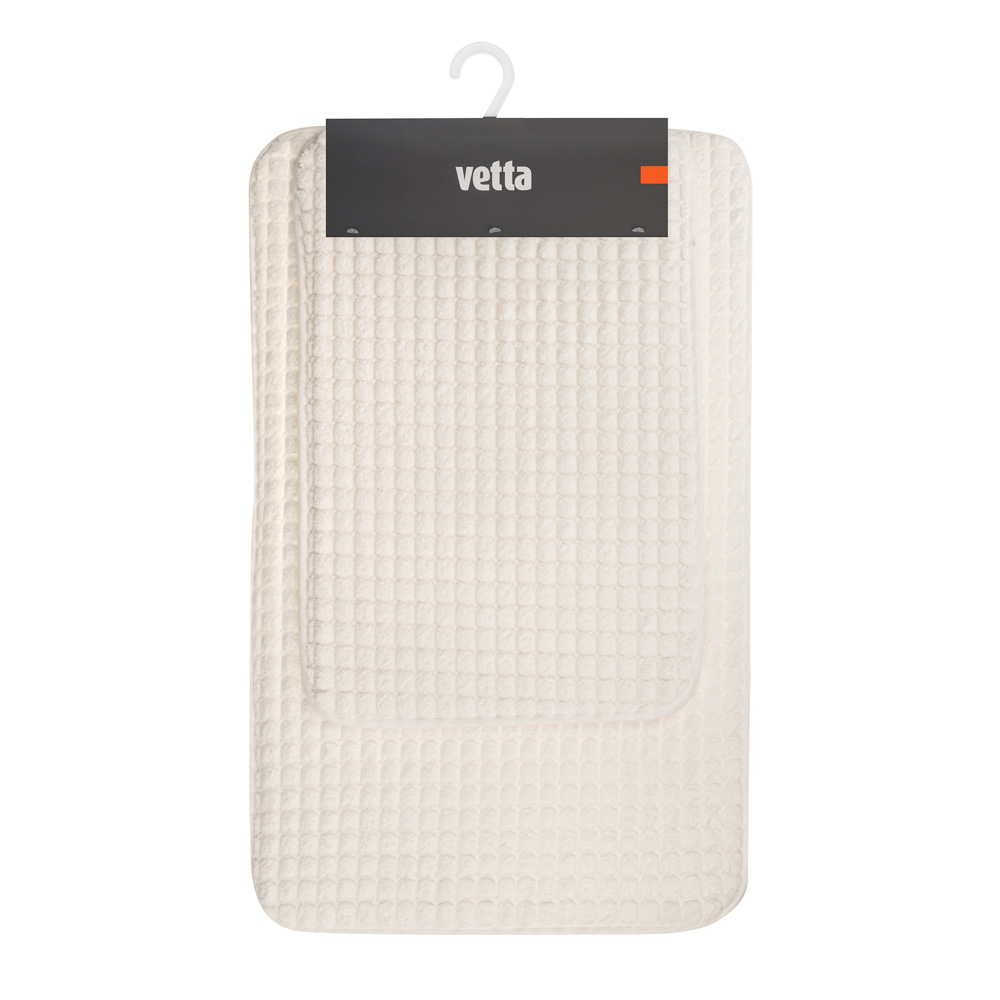 Набор ковриков для ванной  тм VETTA Corn, сетка кукурузная 270г/м², губка, 60х40см+80х50см, молочный - #6