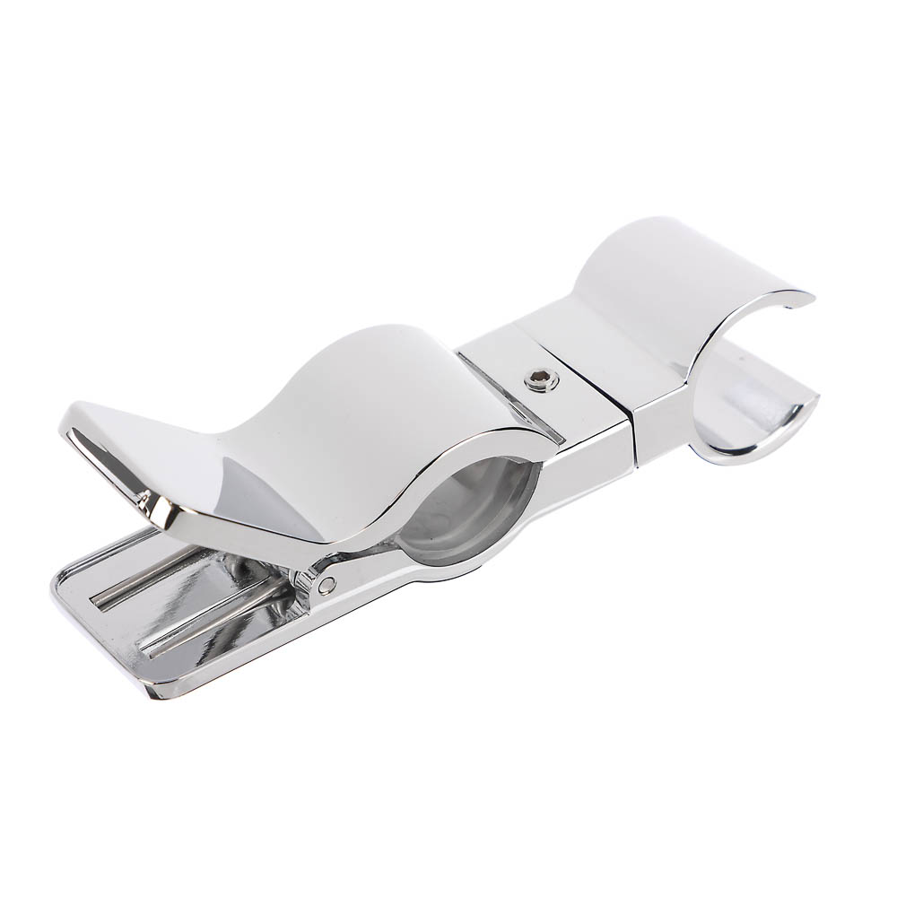 Держатель-прищепка для лейки душа, на штангу и стойку, универсальный, цинк, хром - #3