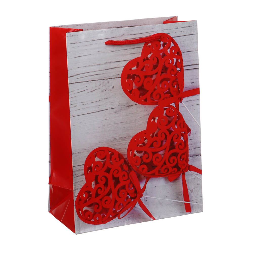 LADECOR Пакет подарочный, бумажный, 17,5x24x8 см, 4 дизайна, сердца - #12