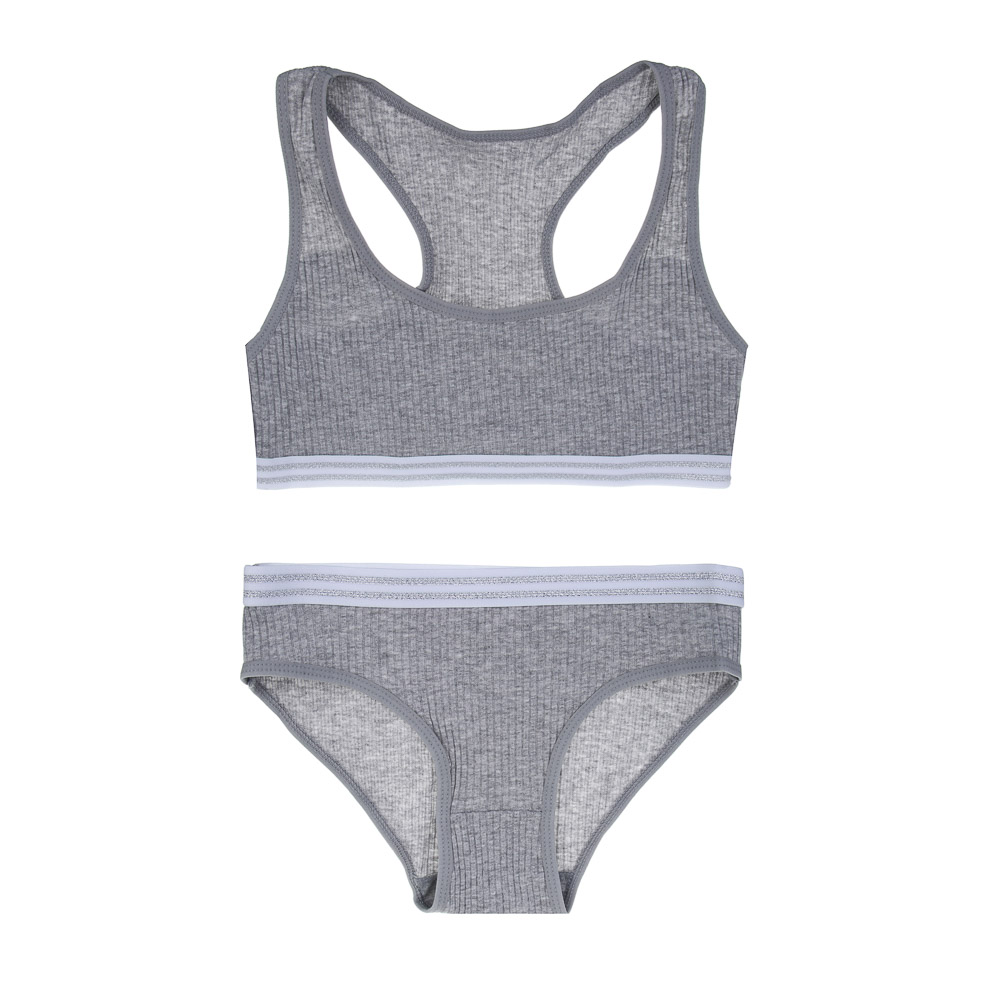 GALANTE Комплект белья: топ на лямках и трусы, р.158-164, 95% хлопок, 5% спандекс, серый, НБ25-37 - #1