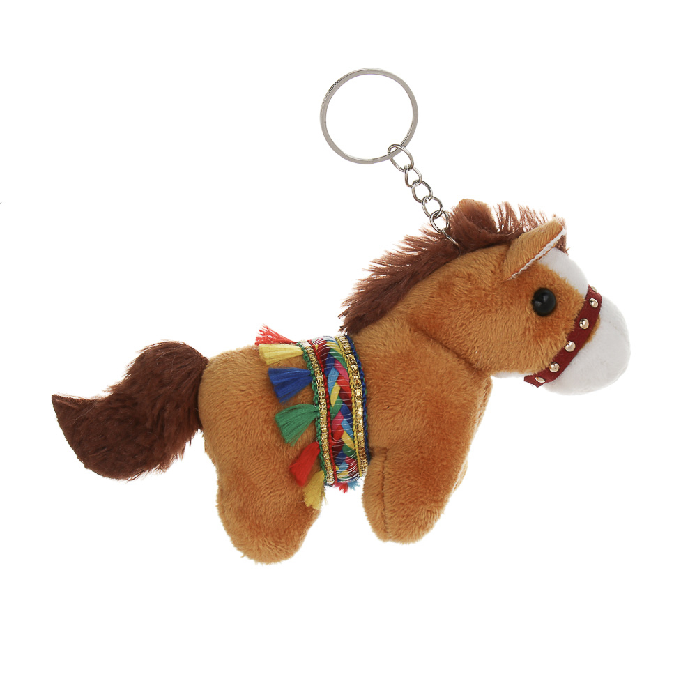 СНОУ БУМ Сувенир мягкий в виде лошадки в попоне 10x11x5 см, полиэстер, 3 дизайна - #2