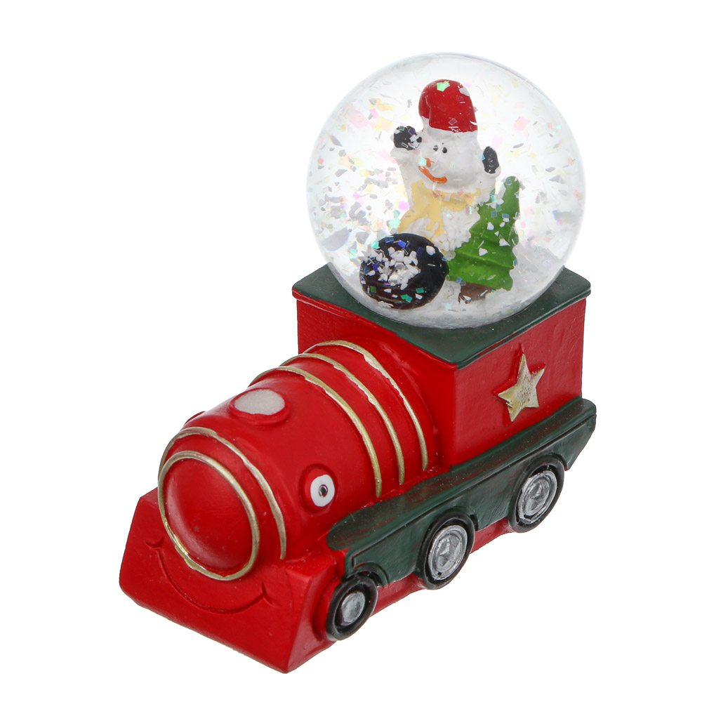 СНОУ БУМ Снежный шар Поезд 7,7x7,7 см, полистоун, стекло - #1