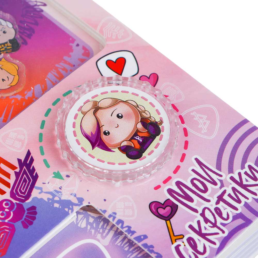 BY Русские Супергерои Записная книжка "Каваи", 9,1х14,5см,64 л, цв. спир., окно, вращ. игровой элем. - #10