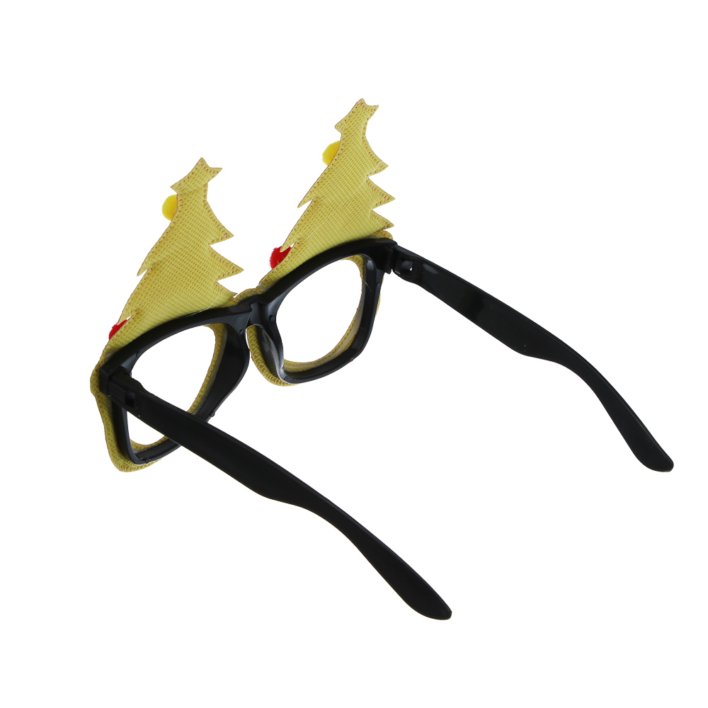 СНОУ БУМ Очки новогодние с елочками, 14см, пластик, полиэстер - #4