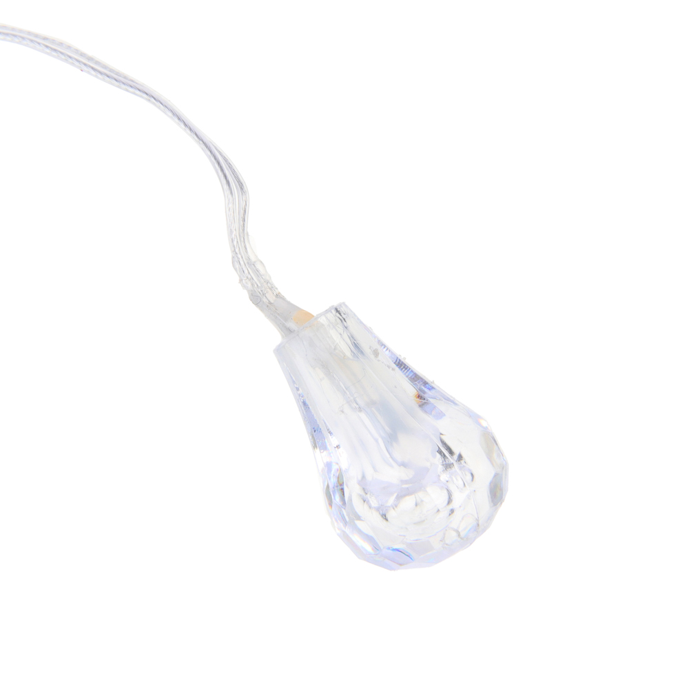 СНОУ БУМ Гирлянда эл. бахрома с каплями 2.5x0.3х0.5x0.7м, 80LED, шампань, пост свеч,ПВХ проз,220В - #2