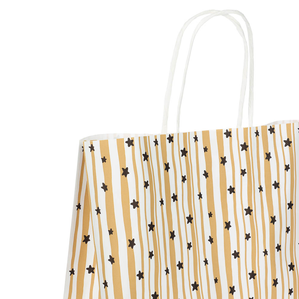 Пакет подарочный с кручеными ручками белый L 26x15x36 см, "Fantasy" внутри белый - #2