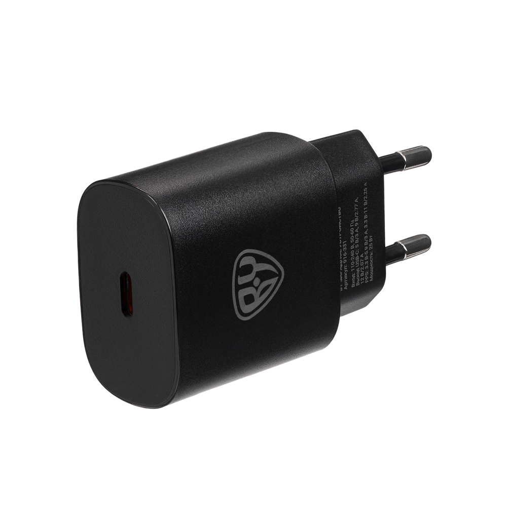BY Сетевое зарядное устройство Galaxy 25Вт, USB-C, QC, PD, PPS, 110-240 В, 50-60 Гц, пластик, черный - #4