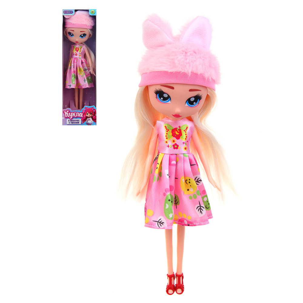 ИГРОЛЕНД Кукла в шапочке с ушками, PP, PVC, 7х5,5х25,5 см, 5 диз. - #1