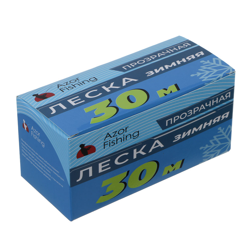 Леска зимняя тм AZOR FISHING, 30м, 0,14мм, 1,75кг, прозрачная - #4