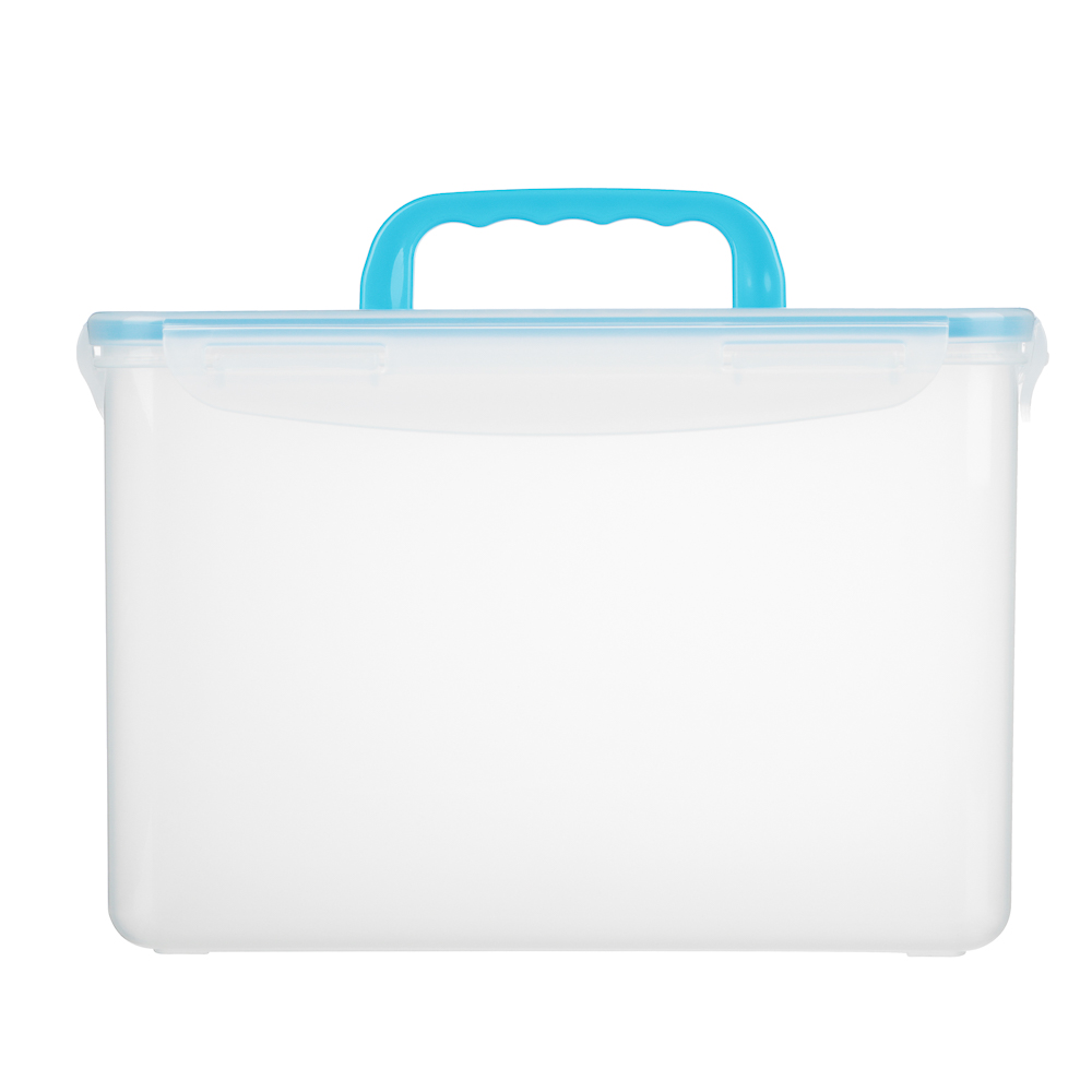 Контейнер герметичный с защелками с ручкой 4,5л, прозрачная крышка, пластик - #2