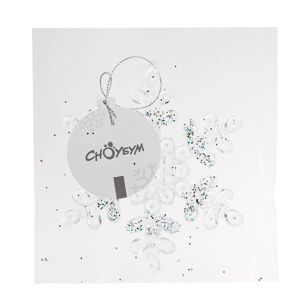 СНОУ БУМ Подвеска декоративная "Снежинка", 14x13.5 см, акрил, глиттер - #4