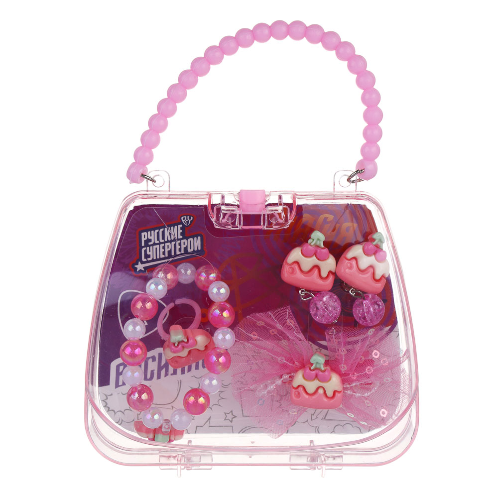 Набор детской бижутерии BY Русские супергерои: браслет, кольцо, клипсы, заколка, 3 дизайна - #3