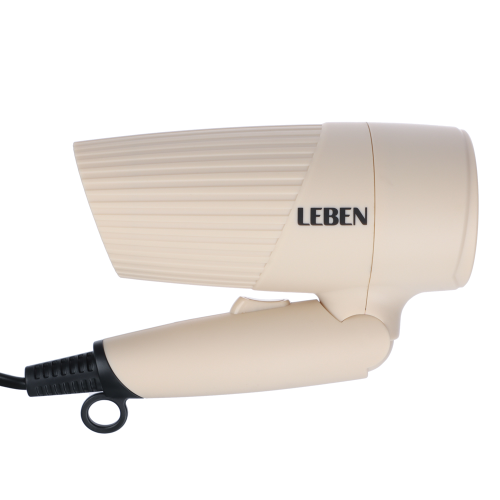 LEBEN Фен складной, 1200 Вт, 2 скорости, корпус софт тач, бежевый - #4
