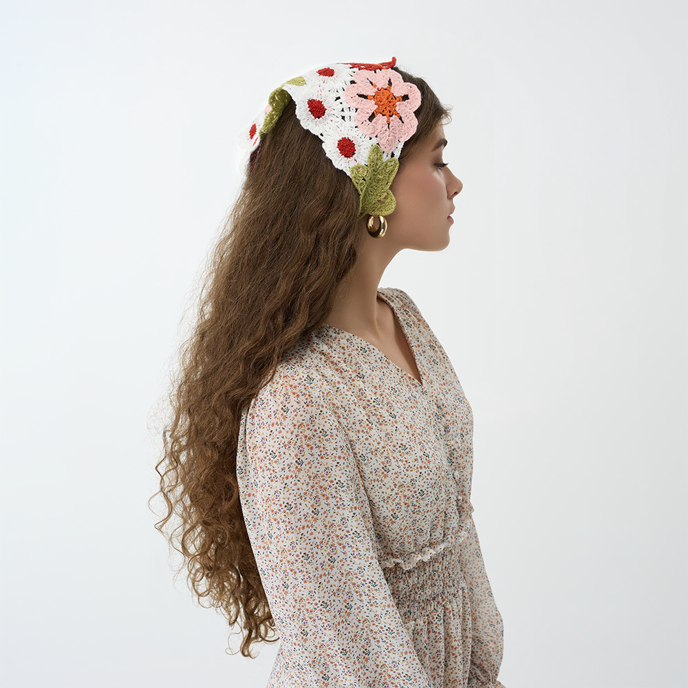 GALANTE Косынка вязаная женская, р-р 50x35см, 100% полиэстер, 6 дизайнов - #7