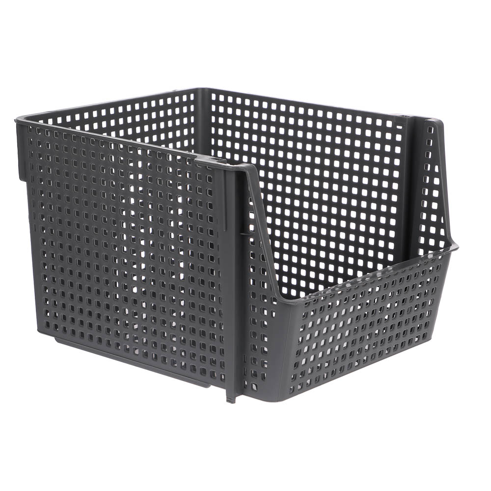 Корзинка для хранения Лофт10л штабелируемая серый, латте - #5