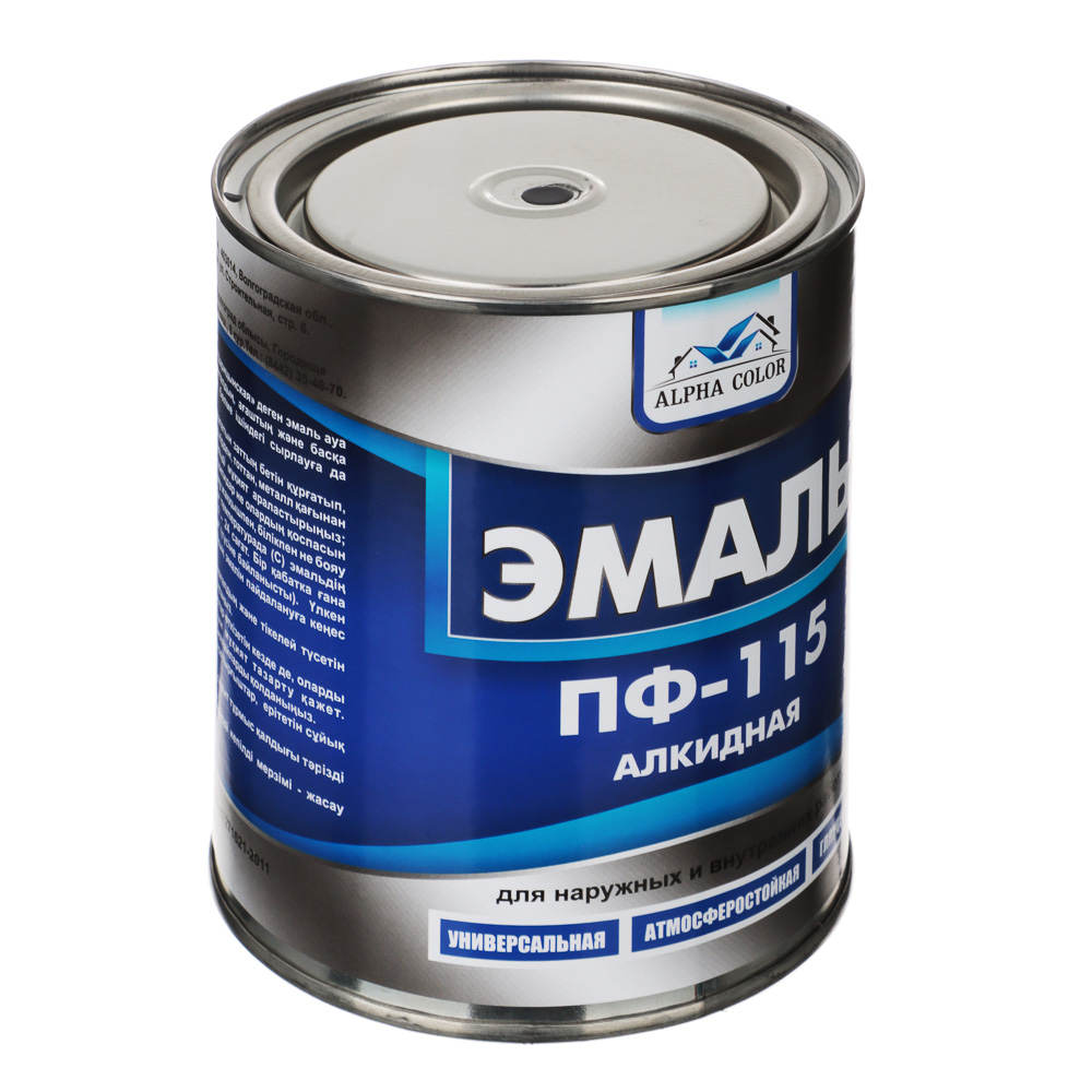 ALPHA COLOR Эмаль черная ПФ 115 0,8 кг. - #2