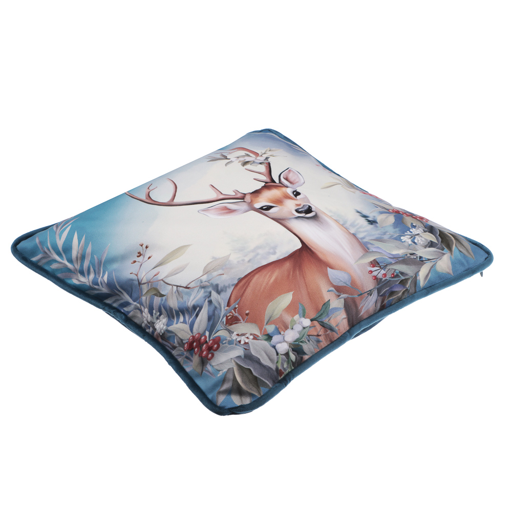 PROVANCE Нордик Чехол для подушки велюр, 40х40см, 100% полиэстер, олень - #4
