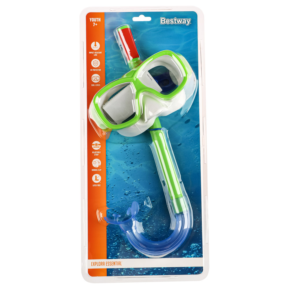 BESTWAY Маска для снорклинга EXPLORA ESSENTIAL, маска, трубка, от 7 лет, 24035 - #2