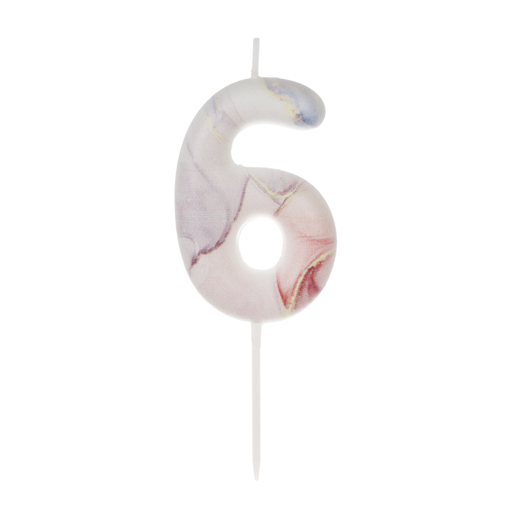 Свеча для торта тм Fntastic, 6 см, в форме цифр (0-9), мраморная, парафин - #2
