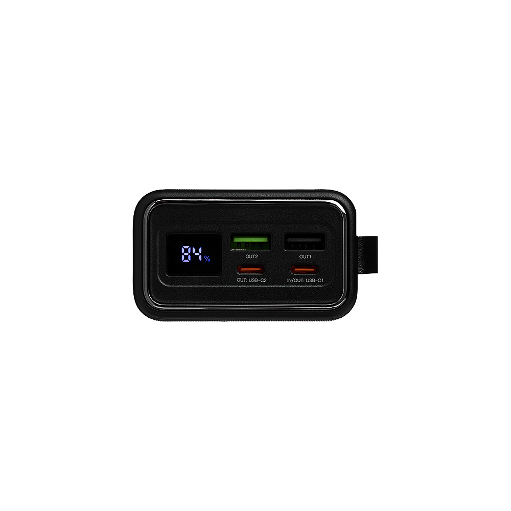 Аккумулятор мобильный BY 30000мАч, 2xUSB-A, 2xUSB-C, 20W, 3A, цифровой индикатор, пластик, чёрный - #9