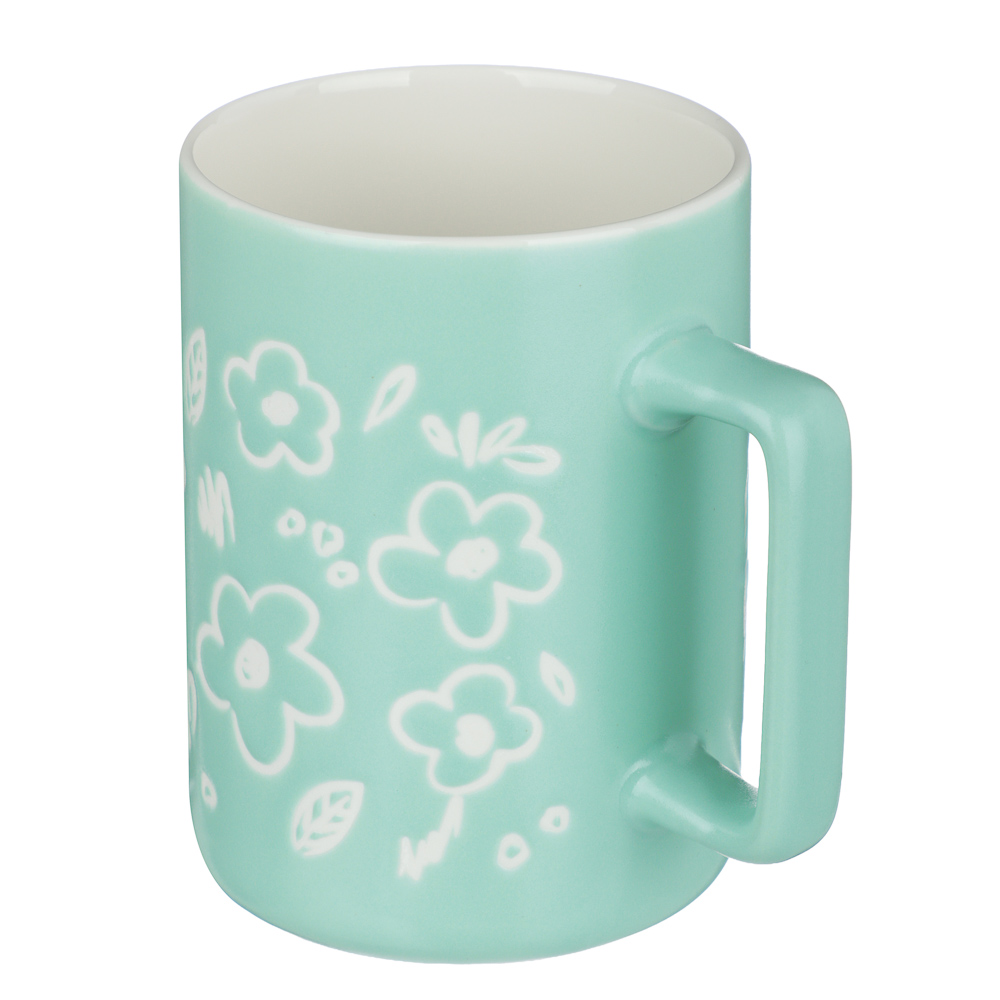 Кружка Узоры тм MILLIMI, 400мл, 4 цвета, фарфор - #3