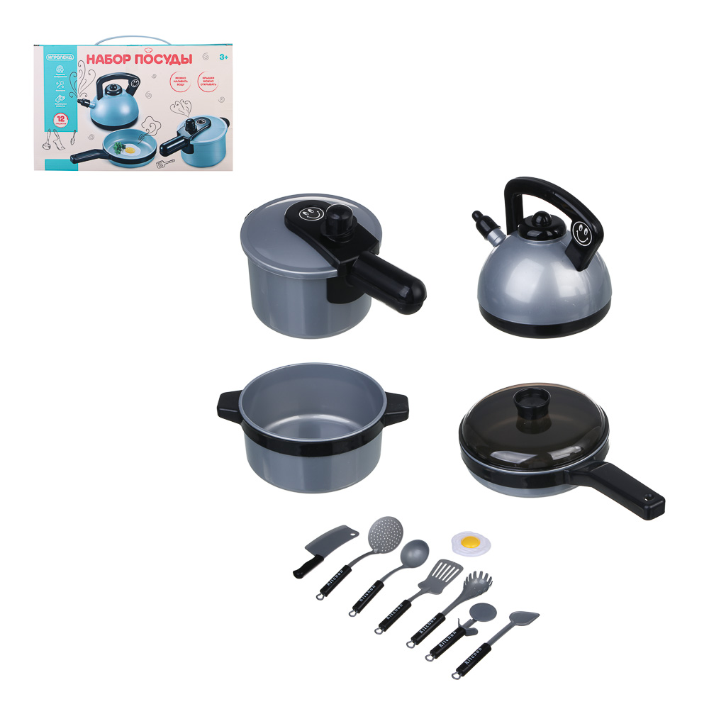 ИГРОЛЕНД Игровой набор посуды, 12 предметов, PP, ABS, 27х15х - #1