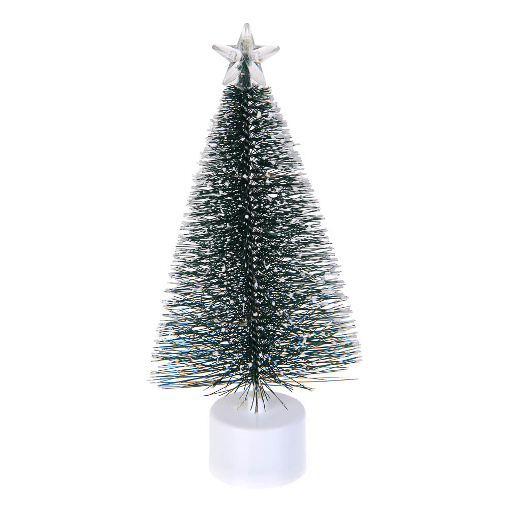 СНОУ БУМ Елочка ершик с подсветкой LED, 8х8х17см, PP, 3хAG10, 1 режим - #1