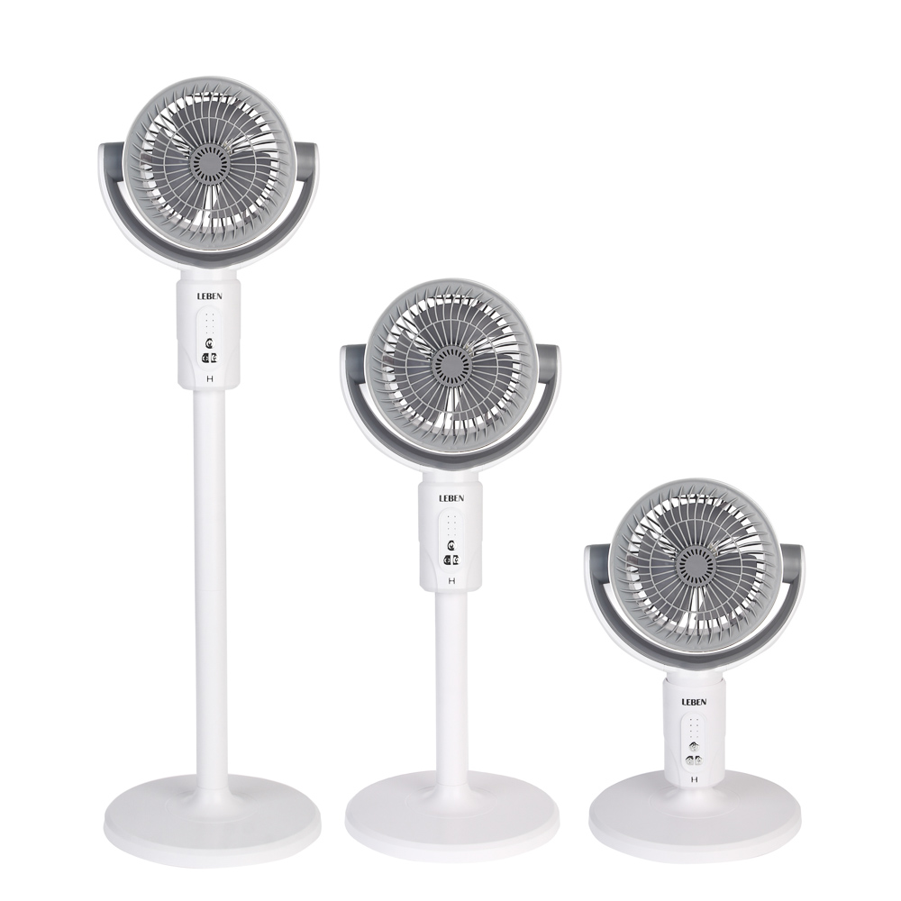 Вентилятор напольный тм LEBEN 10Вт, 5 скоростей, диаметр 19см, 3.7в/4000мАч, таймер, пульт ДУ, белый - #3