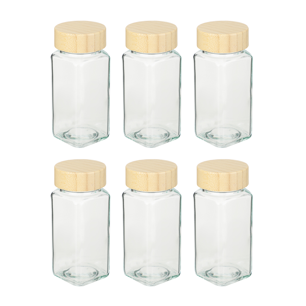 VETTA ЭКО Вуд Набор банок для специй, 6шт., 120мл,стекло, бамбук - #1