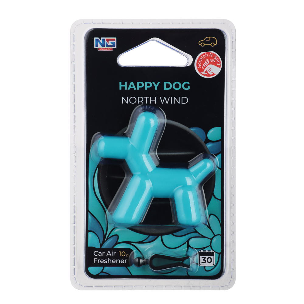 NEW GALAXY Ароматизатор на дефлектор 10гр.,Happy Dog фрукт. сад,сладк.вишня,черн. бархат,север.ветер - #11