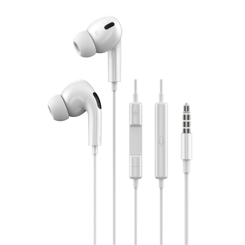 Наушники проводные внутриканальные с микрофоном BY Space Pro, jack 3.5мм, 120см, белый - #1