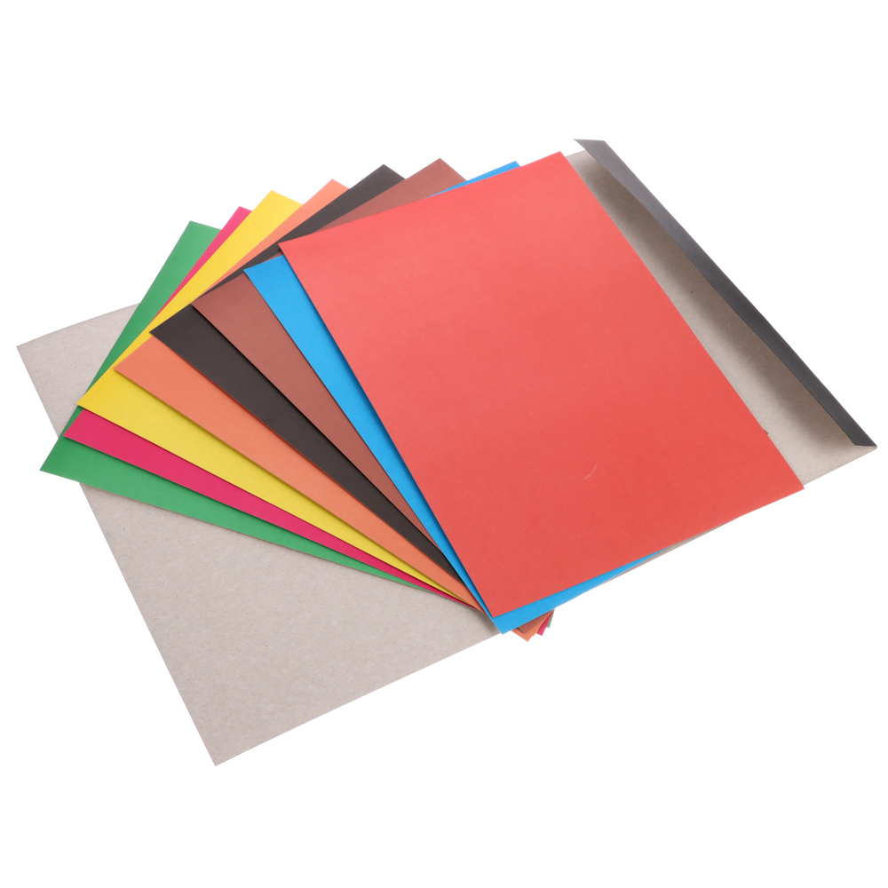 Картон цветной А4, 8 листов, 8 цветов, немелованный в папке - #2