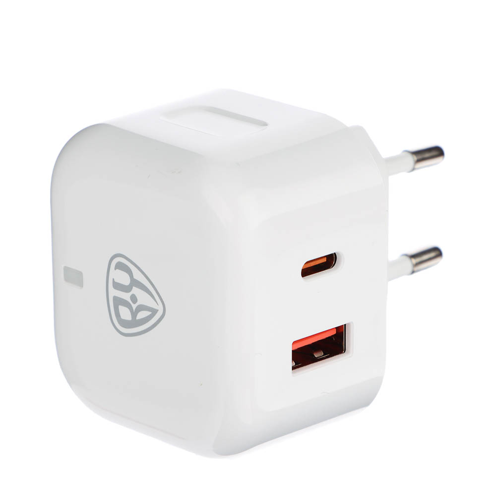 BY Сетевое зарядное устройство Corner 20Вт, USB-C, USB-A, QC,PD,110-240В,50-60Гц, пластик, белый - #3