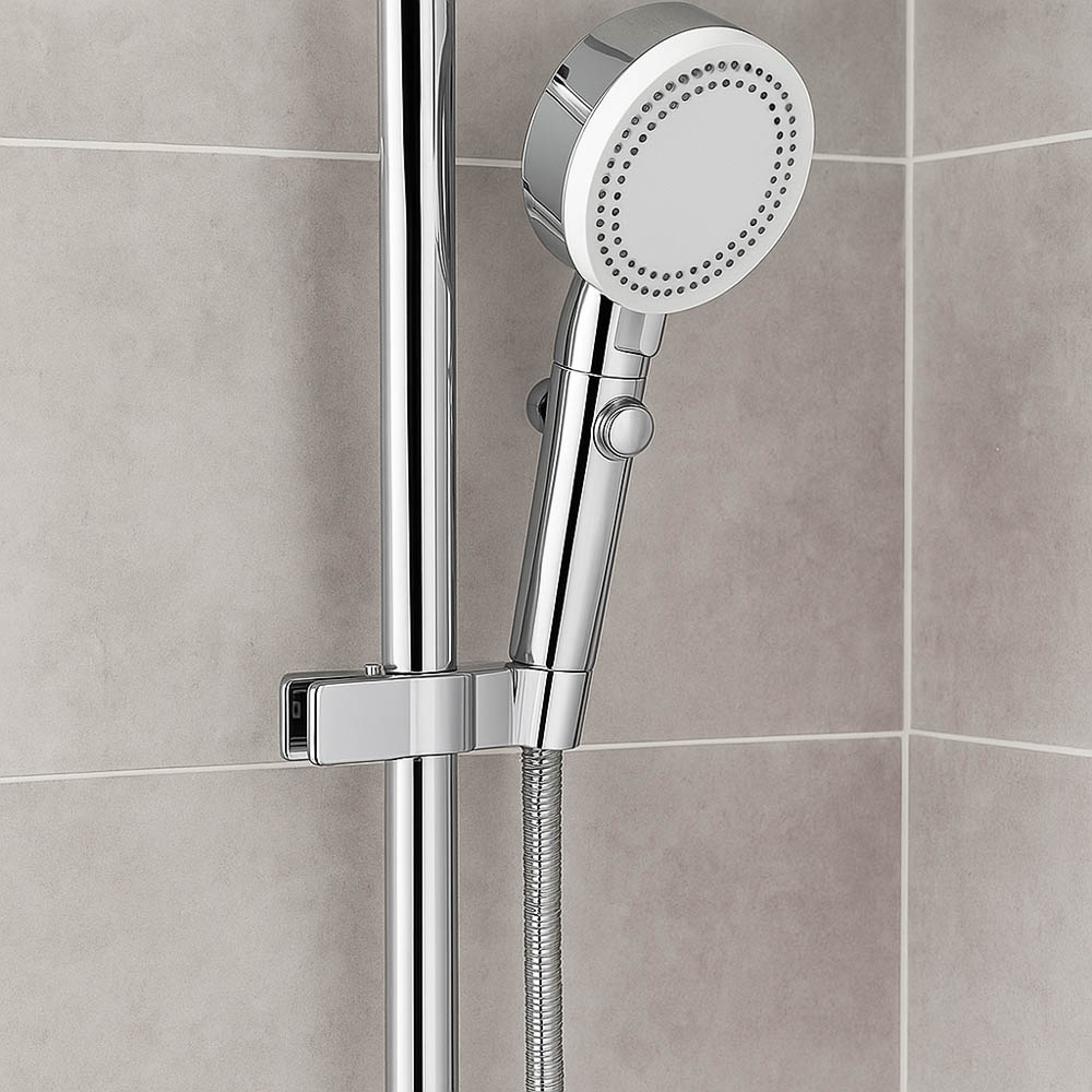 Держатель-прищепка для лейки душа, на штангу и стойку, универсальный, цинк, хром - #11