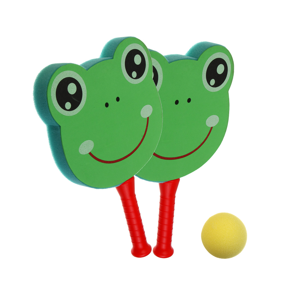 Набор для пляжного тенниса "Лягушонок/Медвежонок", тм BY SPORT, 2 ракетки, мяч, пластик - #8